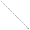 thumbnail image 3 of 3mm Rhodium Plated Flat Figaro Chain Bracelet, 8 inches, 3 of 7