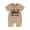 Brown, variant on Bainana Summer Romper For Newborn Baby Cartoon Print Short Sleeve Comfort Fit Bodysuit Casual Girls Boys Crew Neck Clothes Size 0-3 Months