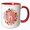 Red/White, variant on 3drose, H Peachy Rustic Style Monogram Initial, 11oz Magic Transforming Mug