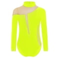 thumbnail image 3 of Aislor Kids Girls Sparkly Gymnastics Leotard Long Sleeve Active Bodysuit Skating Dance Unitard Fluorescent Yellow 10, 3 of 7