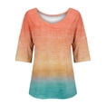 thumbnail image 6 of 3/4 Sleeve Tops For Women Womens Summer Tops With Sleeves Half Sleeve V Neck Tops For Women Women's Novelty T-Shirts Ladies Tops And Blouses Ladies Graphic T Shirts Fitted Tops For Women, 6 of 6