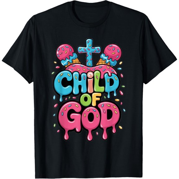 Child of God Ice Cream Christian Drip Christ Boys T-Shirt