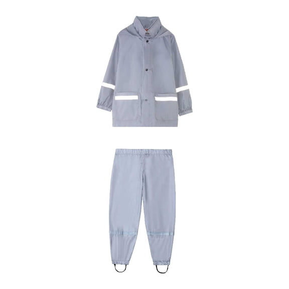 Vividxx Toddler Boy Clothes Sets Children Outdoor Raincoat Rain Pants Suit Solid Color Printed Hoodie Tops Pants 2Pcs Outfits Clothes Set 2-3 Years