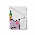 thumbnail image 2 of Unicorn Cat Soft Flannel Fleece Throw Blanket, Pink Maneki Neko of Happiness Luck Success Love Culture Cartoon, Cozy Plush for Indoor and Outdoor Use, 60" x 80", Multicolor, by Ambesonne, 2 of 6