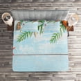thumbnail image 2 of Ambesonne Tropical Quilted Coverlet 3 Pcs, Fish Seashell Maritime, King Size, Pale Blue Green Amber, 2 of 2
