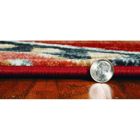 5' x 8' Red Aztec Diamond Area Rug