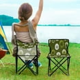 thumbnail image 5 of 600D Oxford Camping Chair Portable Foldable Chair Supports 220 lbs for Picnic, Fishing, Backpacking Green Dandelions Pattern, 5 of 8