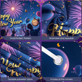thumbnail image 3 of Decorative Design New Year Banner Colorful Theme Celebration Banner Balloon Decoration Fireworks Party Banner for New Year Party Festival Gathering Event, 3 of 5