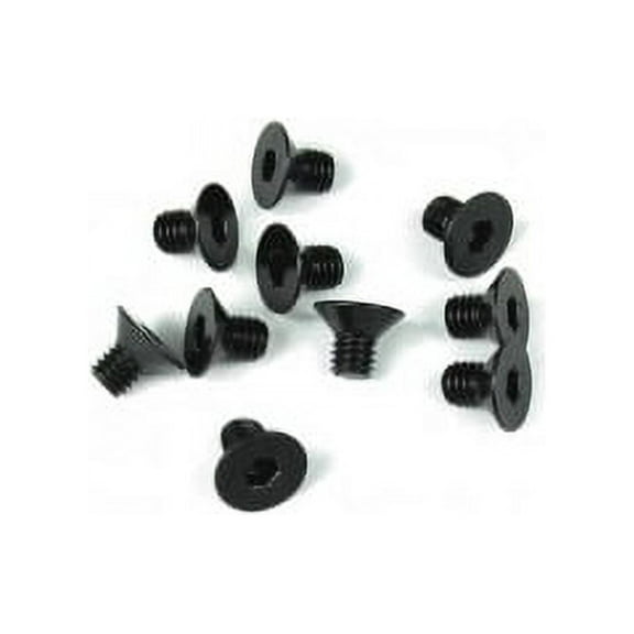 TEKNO RC LLC M4x6mm Flat Head Screws- Black 10pcs TKR1341 Electric Car/Truck Option Parts