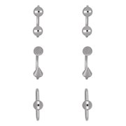 Body Jewelry Womens Stainless Steel 20 Gauge Hoop & Horseshoe Cartilage, Set of 6
