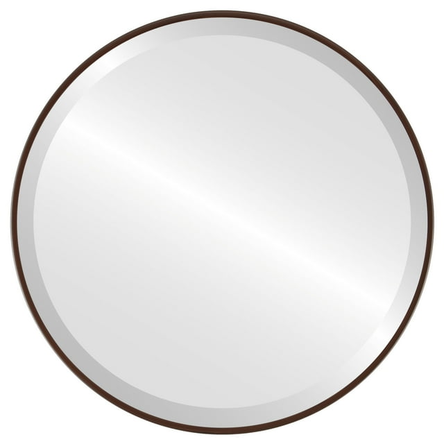 Miroir Rond Encadré Singapore - Noyer Noir - 15 Pouces x 15 Pouces