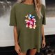 thumbnail image 2 of Gibobby Playera Corte clásico para Mujer Camiseta manga corta con estampado degradada primavera y verano para mujer(AG,XL), 2 of 4
