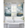 thumbnail image 5 of Cloud Effect Sheer Curtains 54 Inches Long 2 Panels Modern Watercolor Marble Texture Light Filtering Semi Sheer Window Curtains Drapes for Bedroom Living Room 52"x54", 5 of 7
