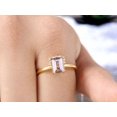 thumbnail image 2 of SHREENATHJEWELRY 8x6 MM / 1.5 Ct Morganite Engagement Ring - Half Halo Moissanite Birthday Gift for Women, 2 of 9