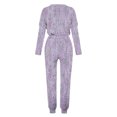 thumbnail image 5 of Puntoco Traje Casual Con Cordón Y Cuello Redondo De Manga Larga Con Estampado Suelto A La Moda Para Mujer Púrpura Xxxxxl, 5 of 5