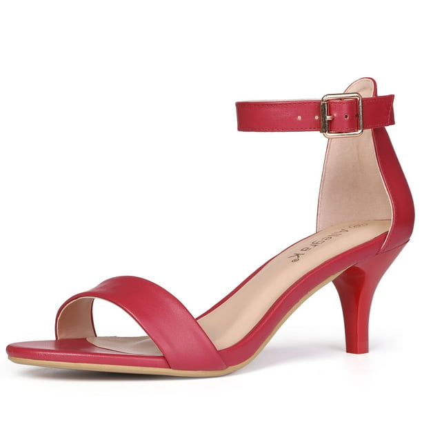 allegra k women's open toe block heel ankle strap sandals
