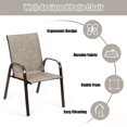 thumbnail image 4 of SUGIFT 2 Pieces Dining Chair Patio Outdoor Dining Chair with Armrest Gray, 4 of 6