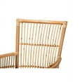 thumbnail image 6 of Baxton Studio Rose Modern Bohemian White Fabric Upholstered and Natural Brown Rattan Armchair, 6 of 7