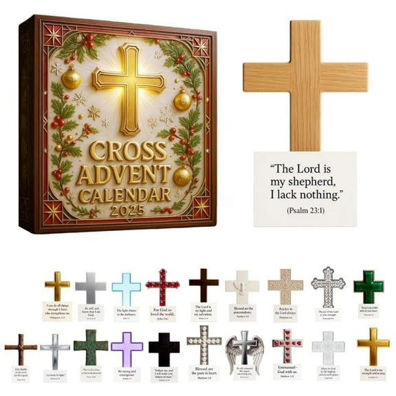 24 Day Christmas Crosses Decorations Reflective Bible Verses Advent Calendars