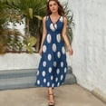 thumbnail image 3 of Baseball Softball Ball Womens Night Club Maxi Dress V Neck Sleeveless Bohemia Long Dresses, 3 of 9