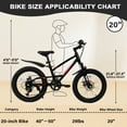 thumbnail image 6 of imerelez 20 inch Mountain Kids Bike for Boys & Girls Ages 6-12, 7-Speed Drivetrain with Front Suspension & Disc Brakes for Neighborhood Riding & Gift,Black, 6 of 13
