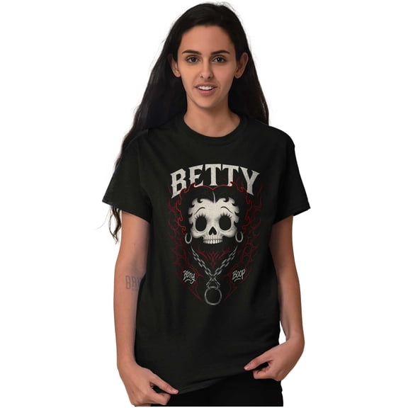 Betty Boop Affliction Skull Chain Short Sleeve Women's Graphic Tee Brisco Brands S