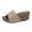 Khaki, variant on Chunky Platform Slides for Women Rivets Leather Wedge Sandals Summer Slip on Beach Shoes Ladies Arch Support Sandal 7.5 Black