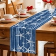 thumbnail image 5 of Navy Blue Coastal Table Runner 60 Inches, Summer Ocean Waves Ombre Sea Starfish Bed Runner Dresser Scarves Tabletop for Indoor Outdoor Parties/Ceremony/Banquet, 13" x 60", 5 of 9