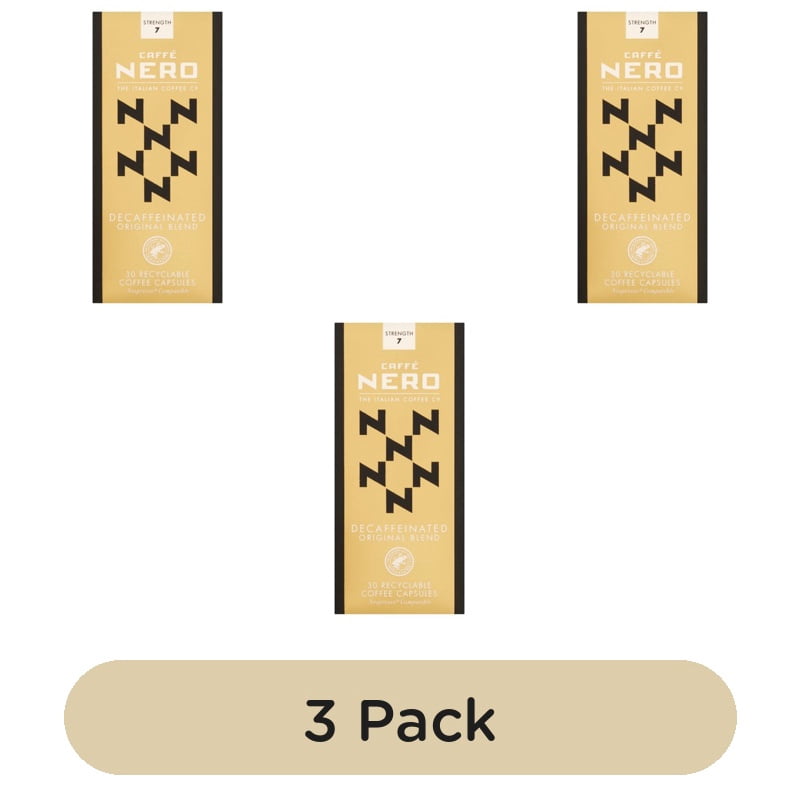 CAFFE NERO Decaf, 30 pods per pack, British Import (Pack of 3)