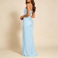 thumbnail image 3 of Iyufng Evening Gown for Women Spaghetti Straps Pleated Bodycon Maxi Dresses, 3 of 5