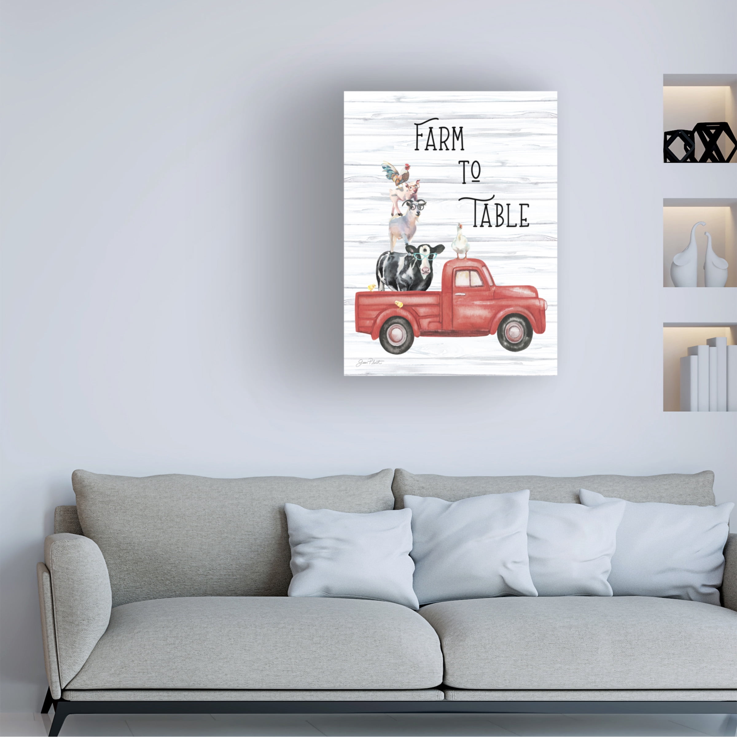Canvas Wall Art - Jean Plout 'Farm Animal Family B' Wall Art for Living Room, Bedroom, or Office DÃ©cor by Trademark Fine Art - 18 x 24 Inches