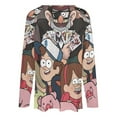 thumbnail image 5 of Gravity Falls Womens T Shirts V Neck Long Sleeve Tops Causal Loose Summer T-Shirts 2XL, 5 of 7
