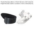 thumbnail image 2 of Ajustable Pulgares Pulseras Plástico 2uds Plata Inoxidable Acero Púas Dedos 4uds para Guitarra, 2 of 5
