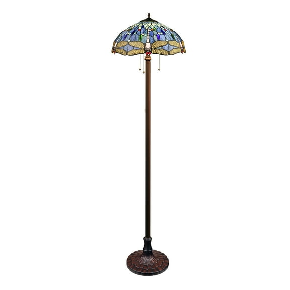 RADIANCE goods Dragonfly-Style Dark Bronze 3 Light Floor Lamp 18" Wide