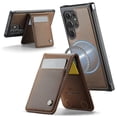 thumbnail image 2 of For Samsung Galaxy S22 Ultra 5G Leather Back Cover Compatible with MagSafe JEEHOOD J06 Phone Case wi, 2 of 5
