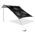 thumbnail image 3 of Portable Beach Tent Sun Shelter With Ground Pegs Water And Wind Resistant Sun Shade Canopy Angle Adjustable White Outline Daisies, 3 of 7