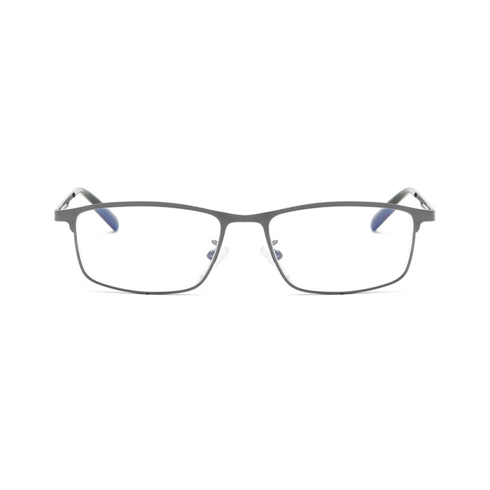 3 Pairs of Men Anti-Blue Light Gunmetal Presbyopic Glasses Metal Reading Glasses, Women Business Classic Rimmed Rectangle Stainless Steel Readers +3,00