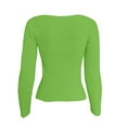 thumbnail image 4 of Women Fall Long Sleeve Cropped Sweaters Deep V Neck Crossover Knot Slim Fits Knit Pullover Ladies Ribbed Knitted Going Out Tops, 4 of 8