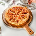 thumbnail image 4 of Homelife Wooden Pizza Pan with Long Handle Round Multifunction Cutting Chopping Board Vegetable Cake Bread Dessert Steak Meat Serving Tray Platter Kitchen Supplies, 4 of 13