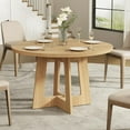thumbnail image 6 of Round Dining Table for 4, 43" Farmhouse Kitchen Table, Wooden Circle Table, 300lb Capacity & Easy Assembly for Home Dining Room Kitchen Living Room (Natural Oak), 6 of 7