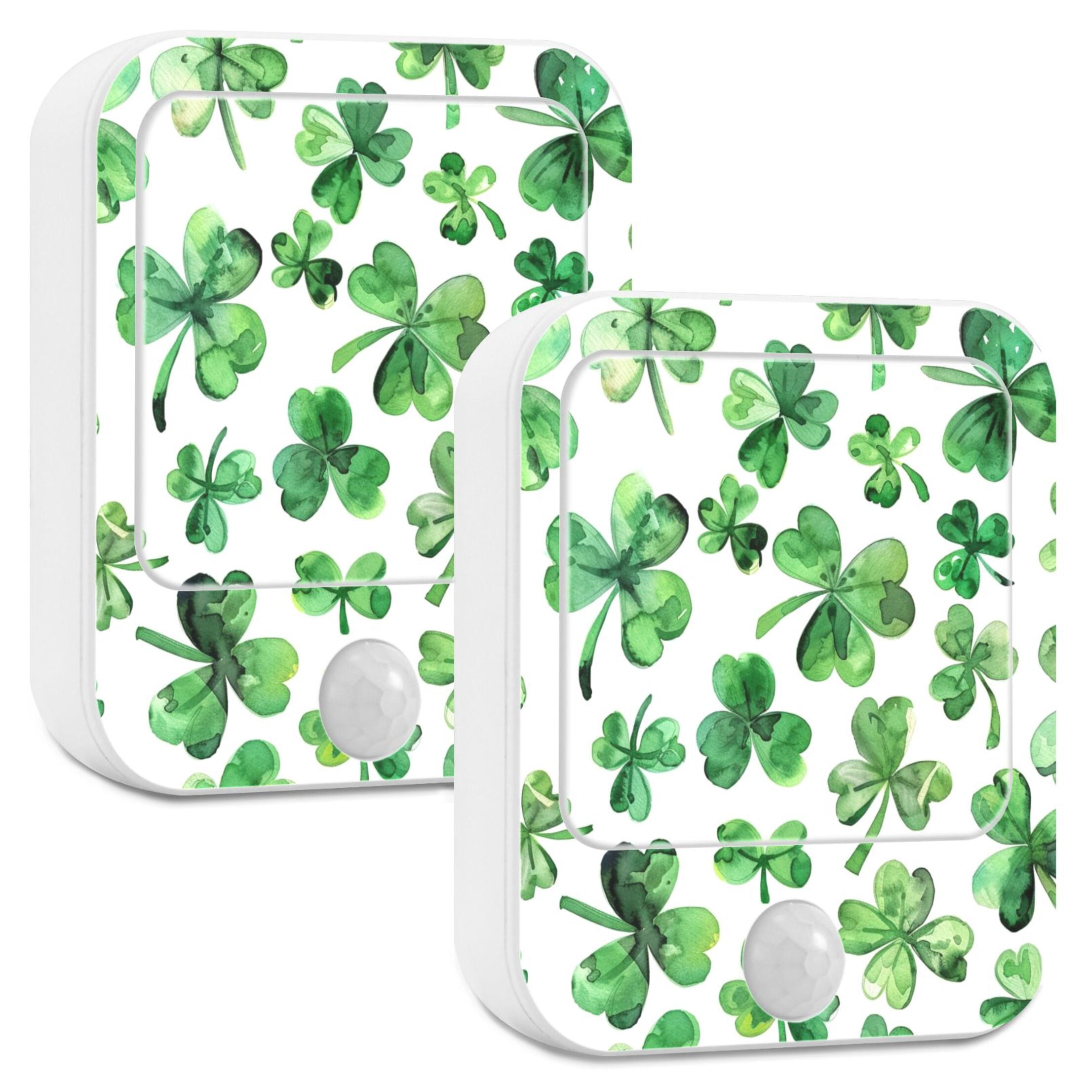 St Patrick Night Lights Plug into Wall LED with Auto Light Sensor Warm Light for Kids Hallway Bedroom Living Room Kitchen Bathroom Set of 2