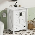 thumbnail image 2 of 30 Inch Modern Bathroom Vanity with Ceramic Basin,Modern Bathroom Vanity Set,Waterproof Freestanding Storage Cabinet, 2 Doors & Drawer, Pre-Drilled Holes, Easy Assembly, 2 of 6