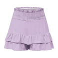 thumbnail image 6 of Charmgo Womens Shorts Casual Shorts for Women 2025 Summer High Waisted Ruffle Shorts Flowy Pleated Hem Casual Shorts Butterfly Shorts Women Summer Shorts for Women P L, 6 of 7