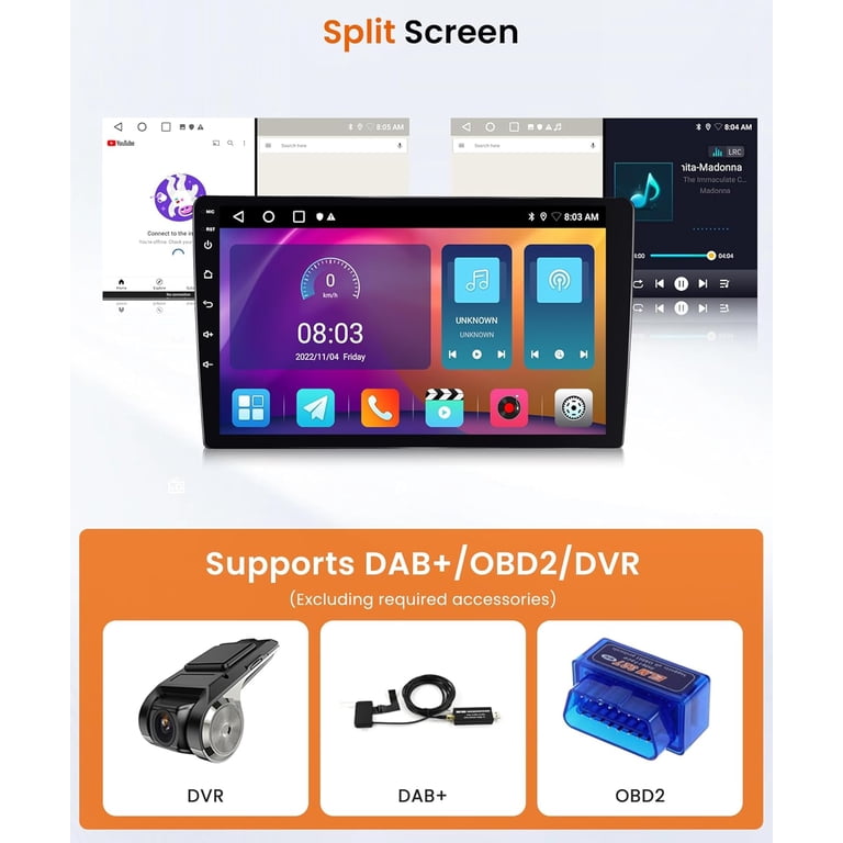 Android 13 Car Stereo For Ford Escape 2007-2012 - 9" Touchscreen With CarPlay & Backup Camera