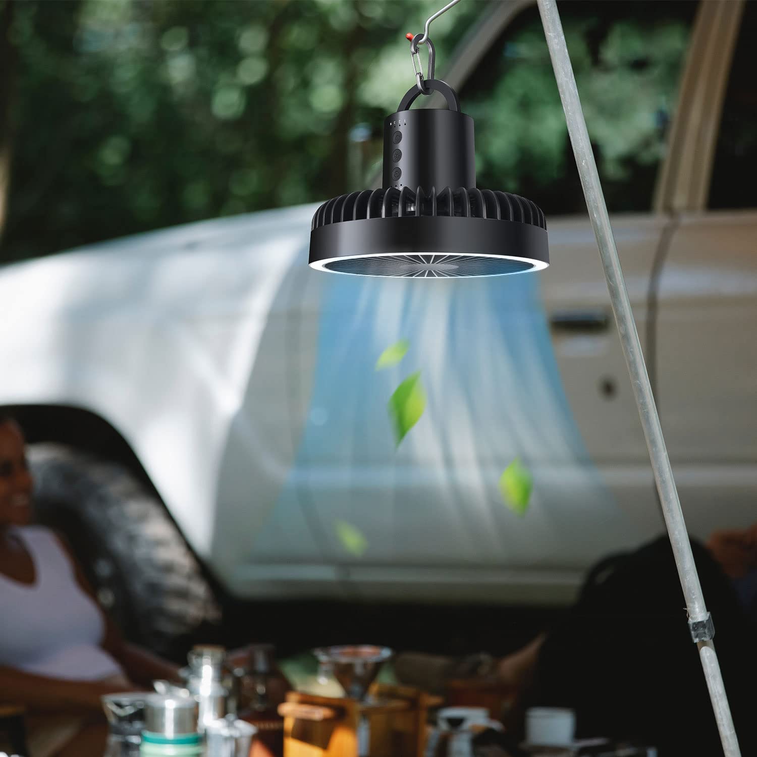 Babyltrl 3 in 1 Portable Desk Fan with LED Lantern,30H Working Time,10000mAh USB Rechargeable Hanging Tent Personal Small Fan for Camping Outdoor Indoor