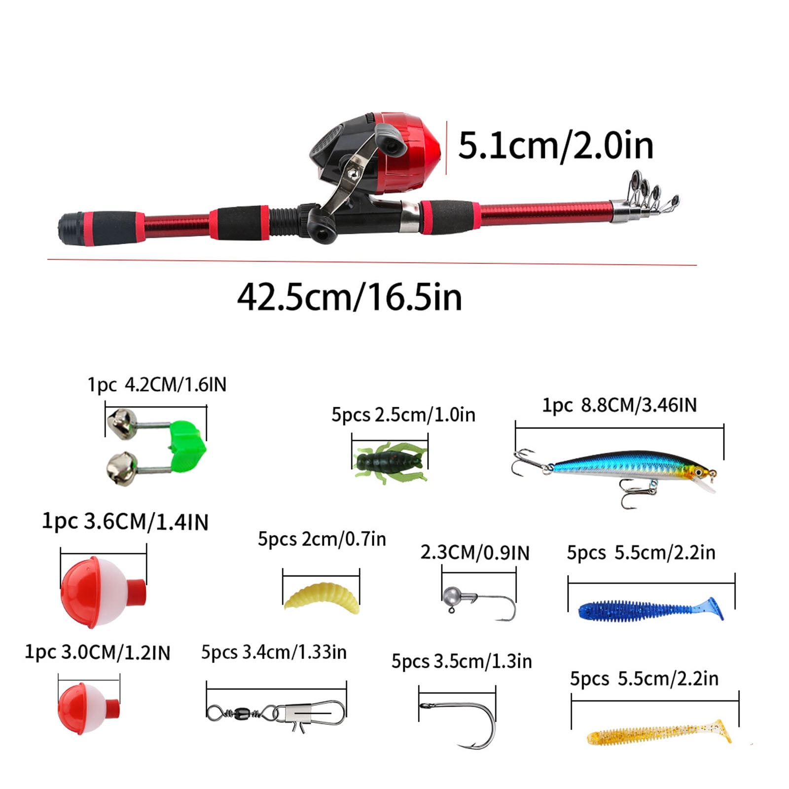 Kids Fishing Rod Kit with Reel Tackle and Camo Carry Bag 18m Beginner Fishing Set Outdoor Gear for Children and