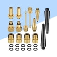 thumbnail image 2 of EeaseCA 1 Set Adapter Set Car Adapter Kit Set For Bike Floor Pump Air Mat Ball Pump Needle Nozzle Converter Kit (Golden), 2 of 8