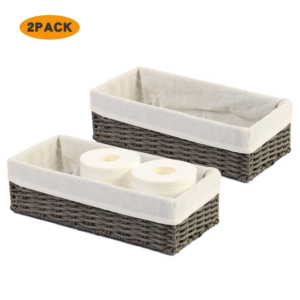 HOSROOME Bathroom Toilet Paper Storage Basket for Toilet Tank Top