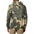 thumbnail image 4 of Dwelliawo Camo Hoodie for Men Military Casual Hooded Sweatshirts Fleece Maple Leaf Drawstring Hoodie Pullover Camo Contrast Oversized Hoodie Army Green 3XL, 4 of 4