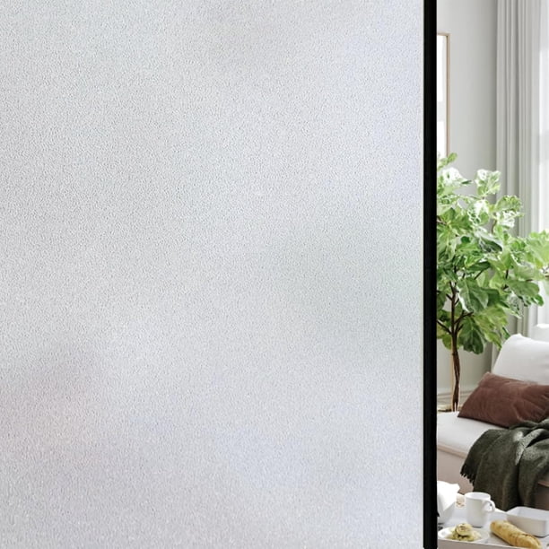 Pelicula Privacidad Ventanas, 60 x 500CM Película de Vidrio Esmerilado, Película de vidrio de Sin Pegamento Adherencia Electrostática, Anti UV, Apto para Hogar Sala Baño Cocina Oficina (Mate puro)